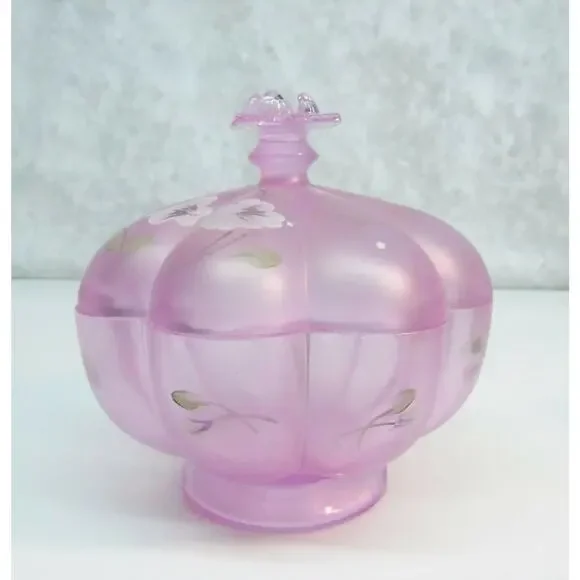 Shelley Fenton Signed COVERED CANDY DISH Pink Chiffon Spring Splendor Limited Ed